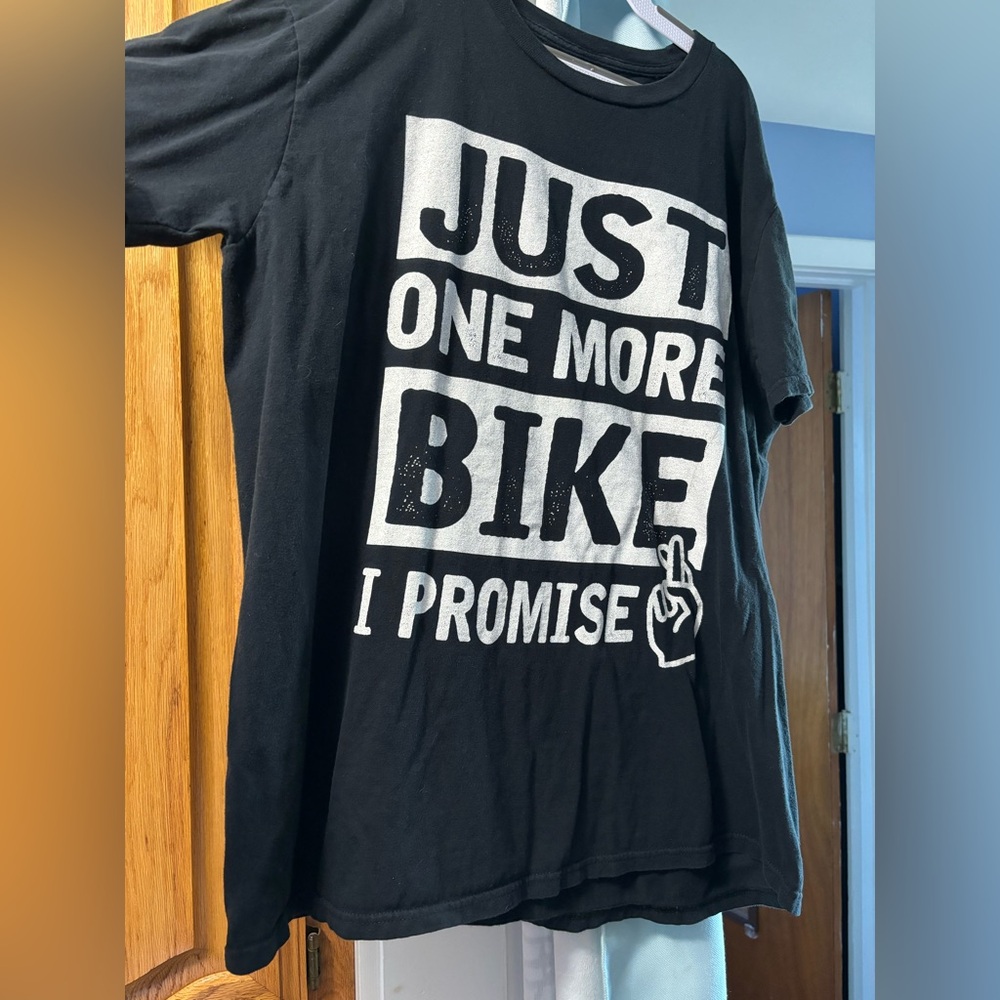 Men's Black Graphic Tee - Just One More Bike